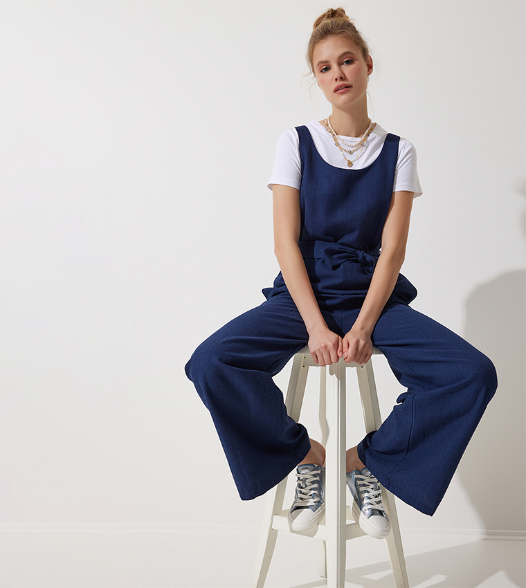 Solid Linen Overalls