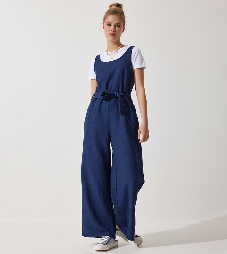 Solid Linen Overalls