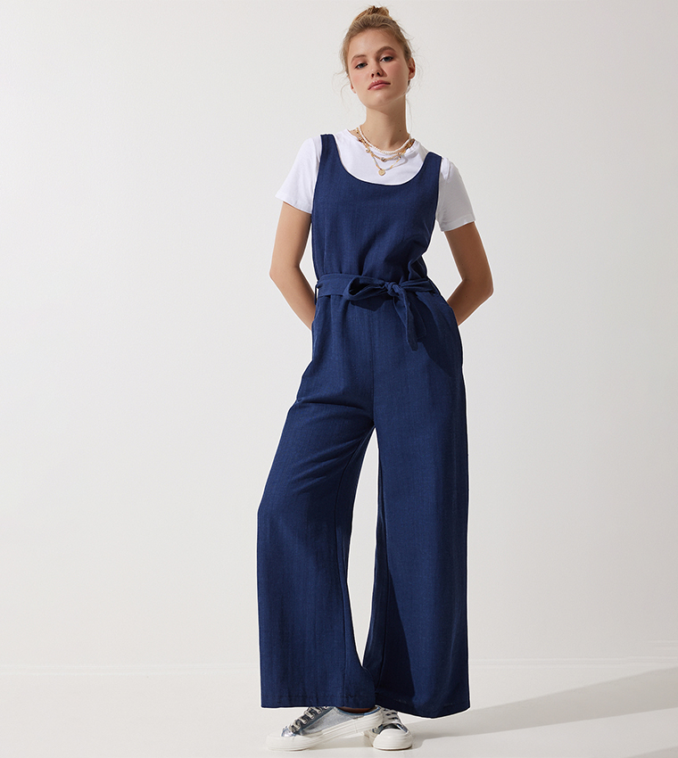 Solid Linen Overalls