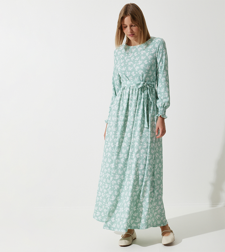 Floral Long Sleeves Maxi Dress