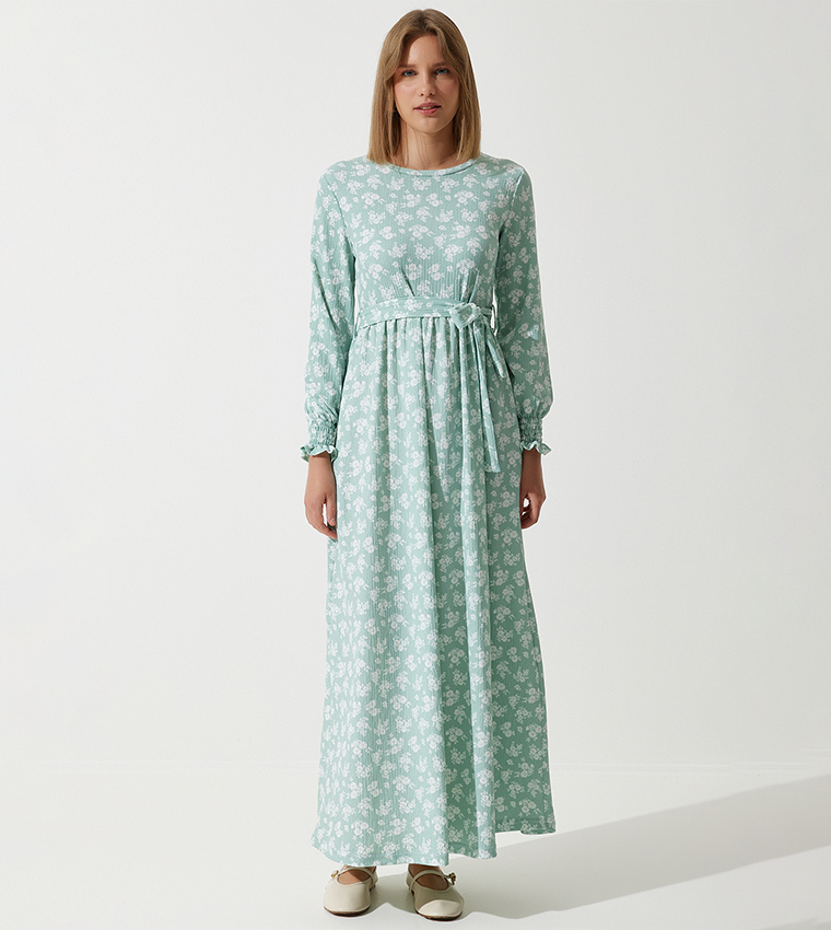 Floral Long Sleeves Maxi Dress
