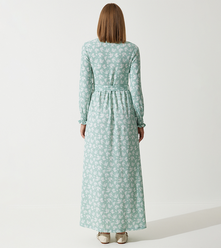 Floral Long Sleeves Maxi Dress