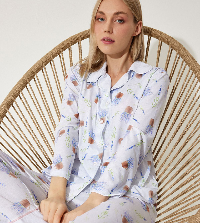 Printed Long Sleeves Pajama Set