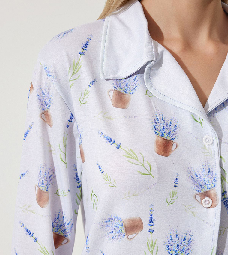 Printed Long Sleeves Pajama Set
