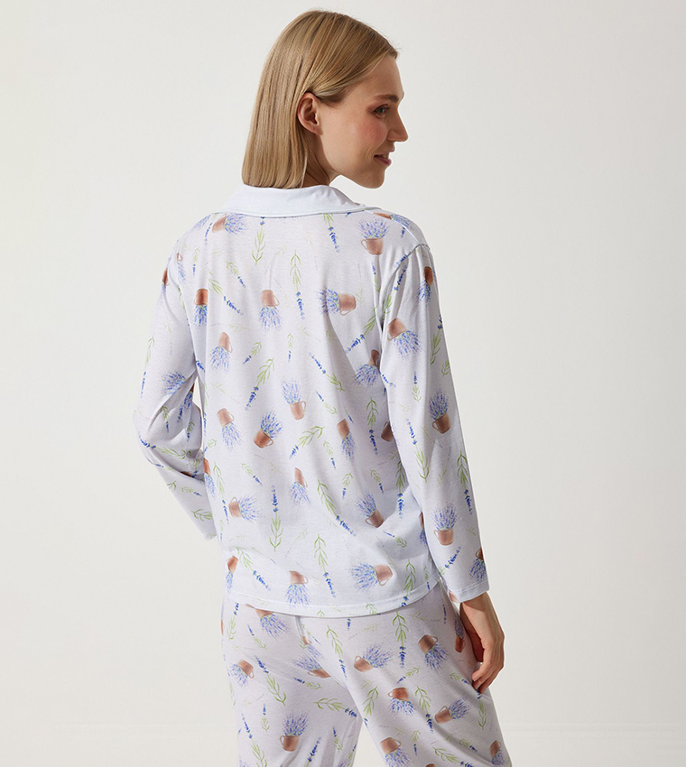 Printed Long Sleeves Pajama Set