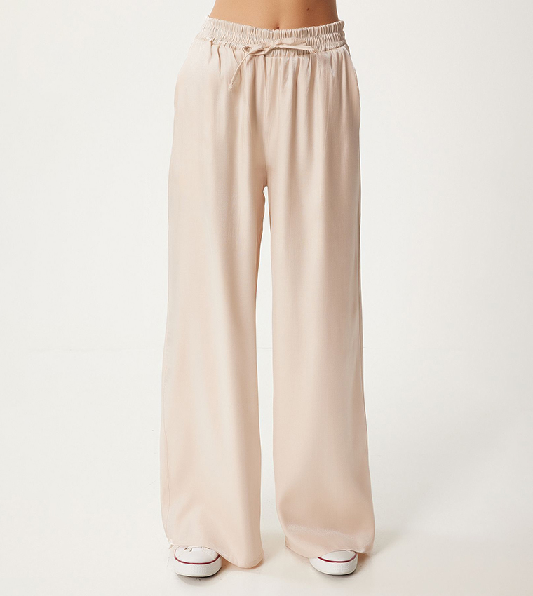 Solid Wide Leg Pants