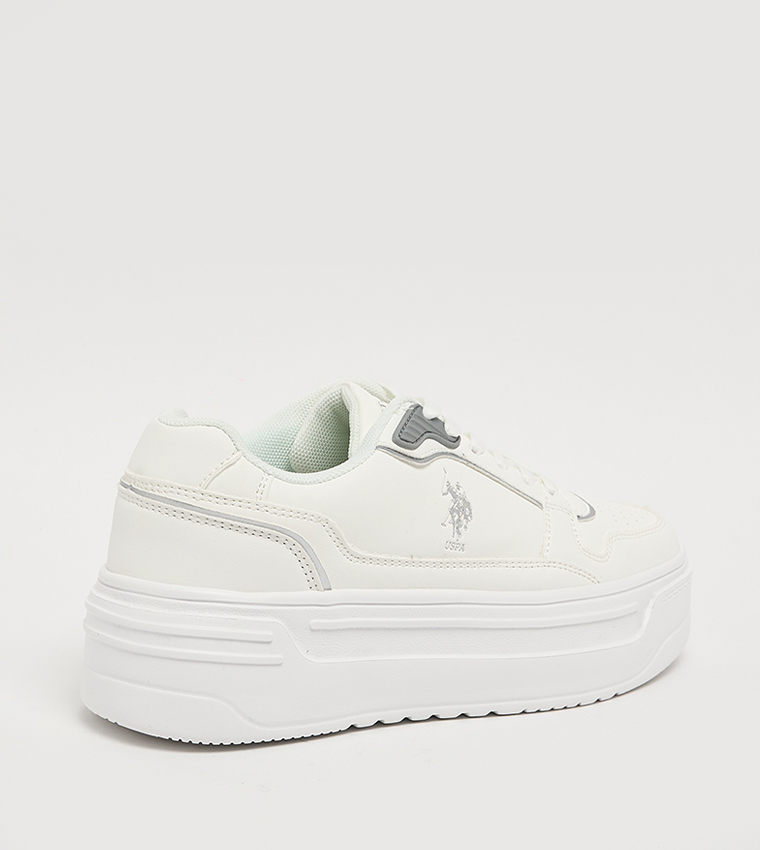 CAROLINE Logo Printed Low Top Lace Up Sneakers