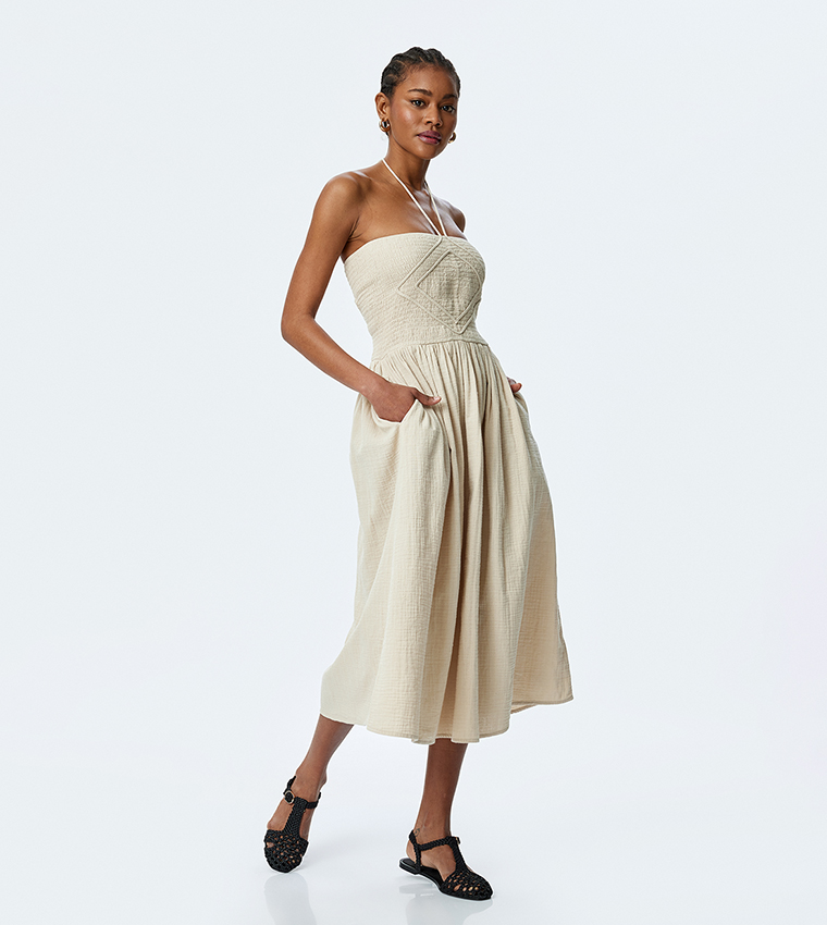 Koton Midi-Kleid Für Mädchen – Rot Kariert, Mit Trägern, Relaxed Fit, Größe 6/7 Jahre, Maschinenwaschbar