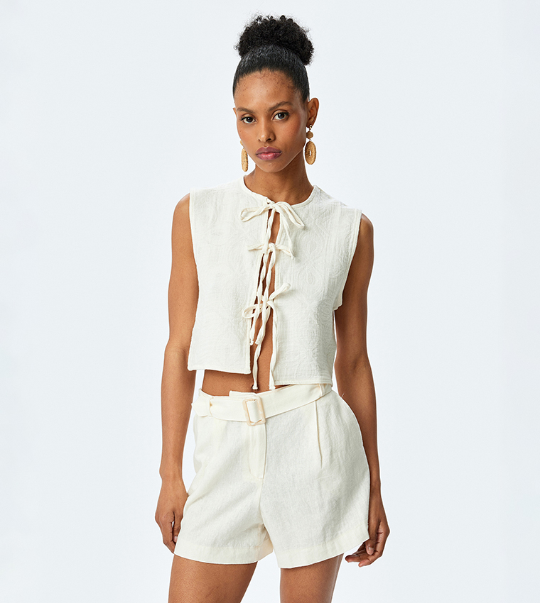Tie-Up Crop Vest