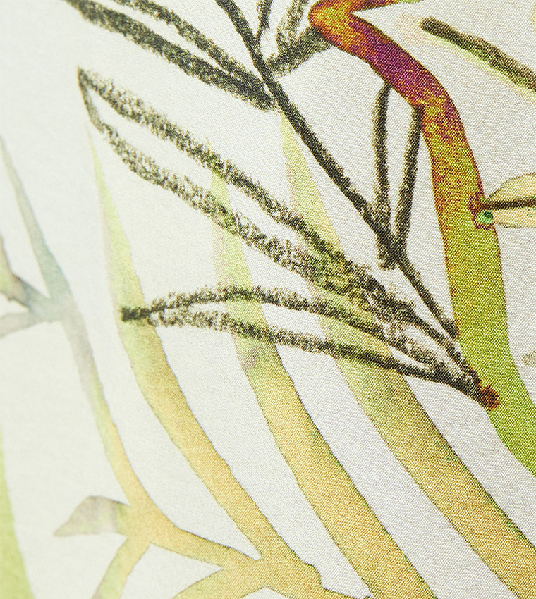 Patterned Viscose Wide Leg Pants