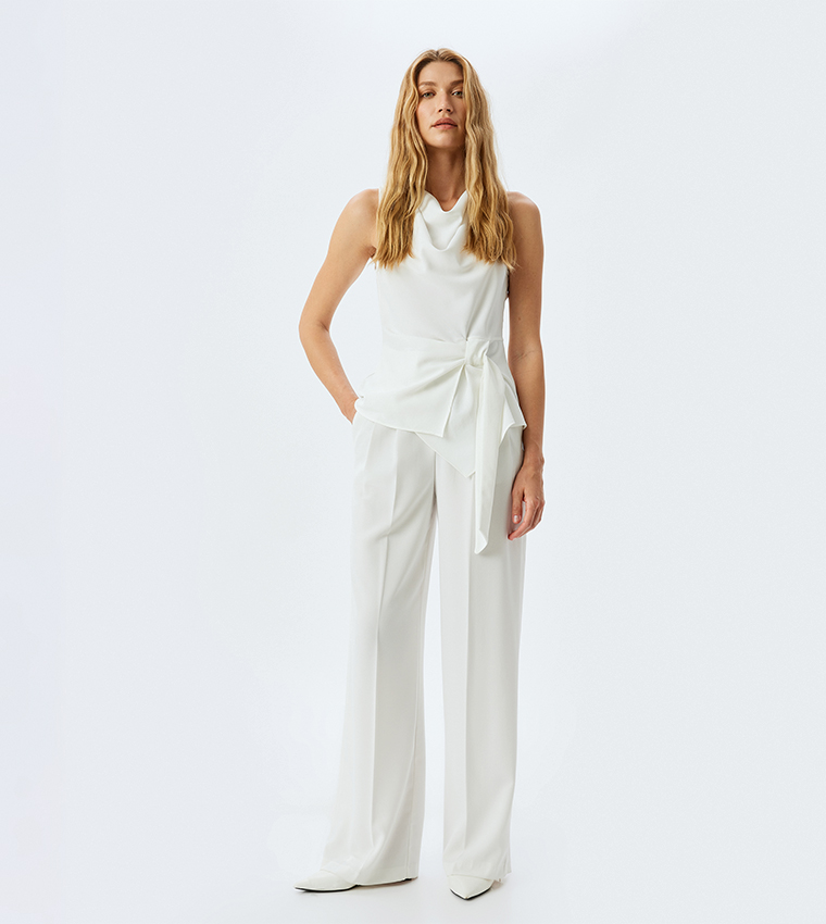 Solid Cowl Neck Sleevesless Top