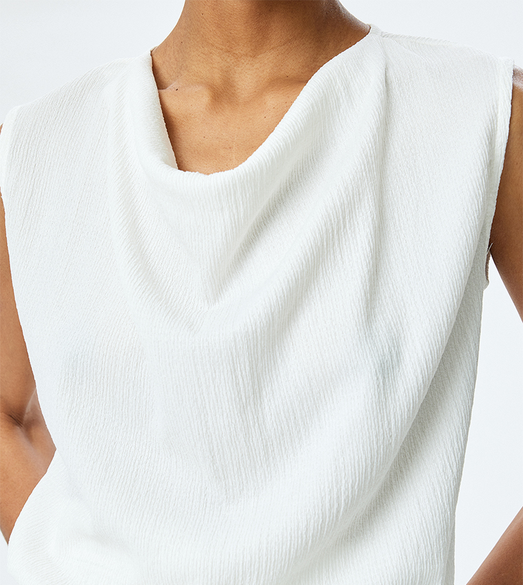 Solid Cowl Neck Sleevesless Top