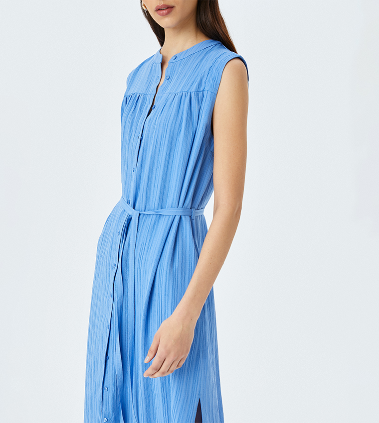 Solid Sleevesless Midi Dress