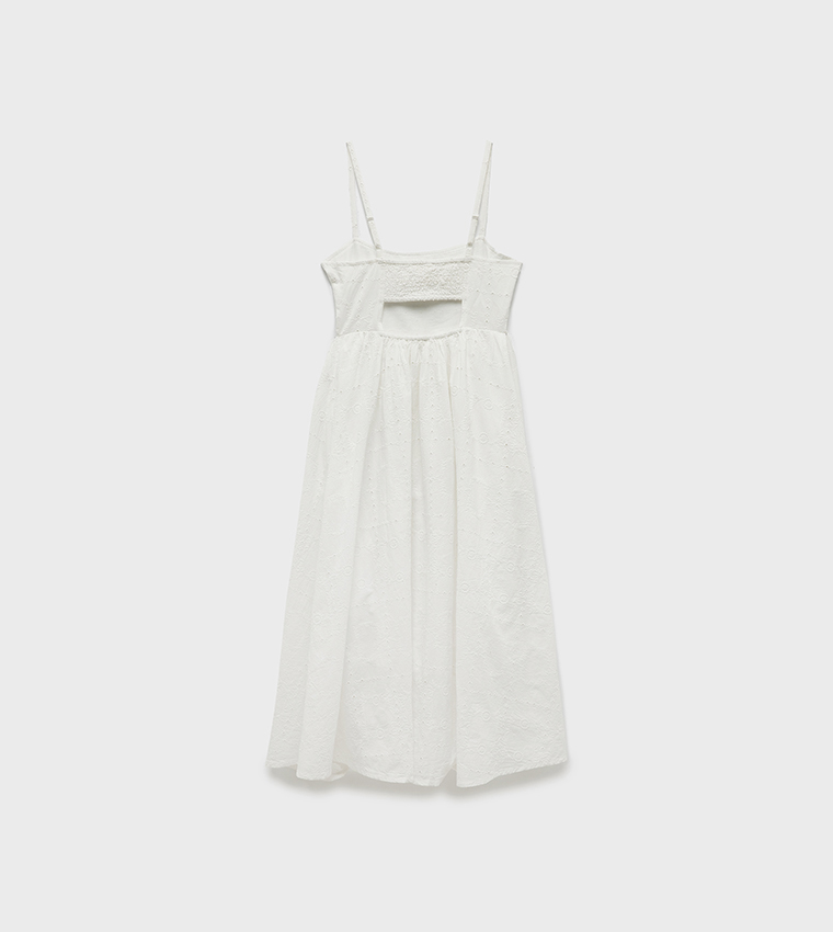 Embroidered Sleeveless Midi Dress