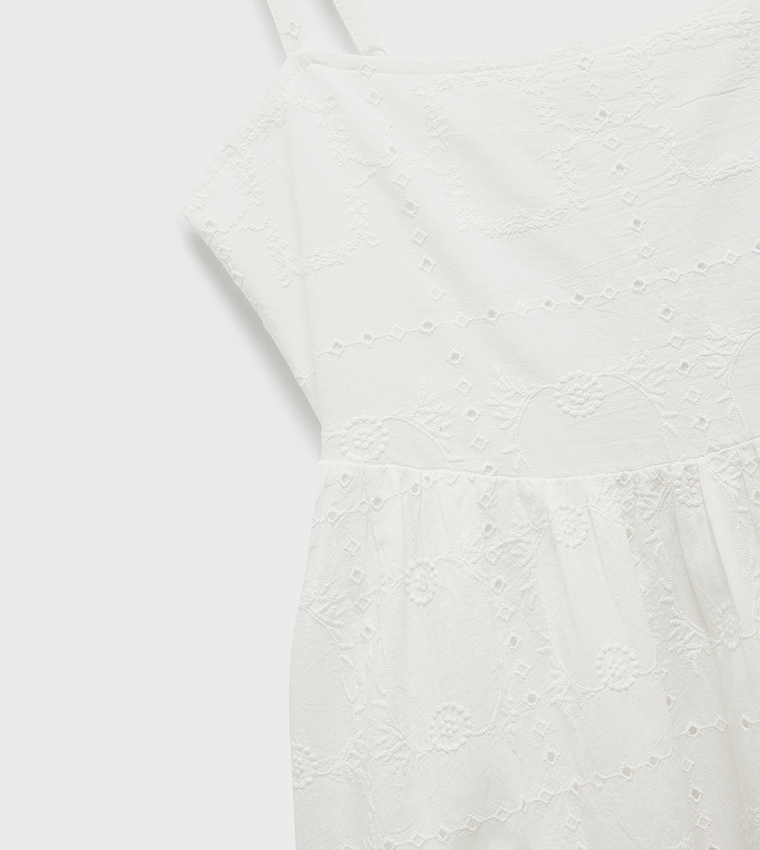 Embroidered Sleeveless Midi Dress