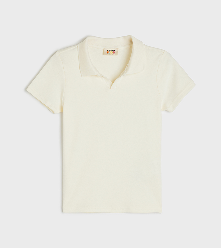 Solid Short Sleeves Oversized Polo T-Shirt