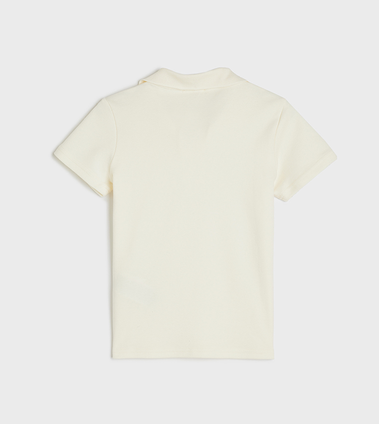 Solid Short Sleeves Oversized Polo T-Shirt
