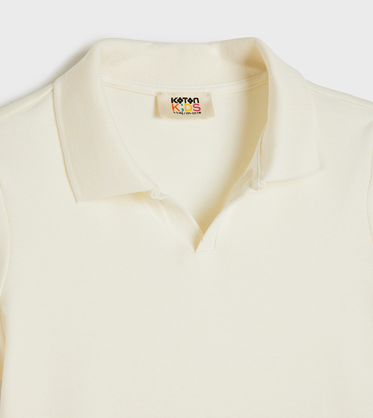Solid Short Sleeves Oversized Polo T-Shirt