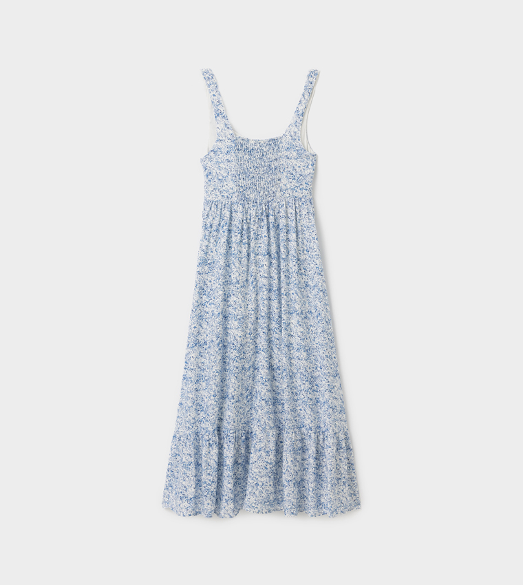 Floral Printed Sleeveless Midi Dress