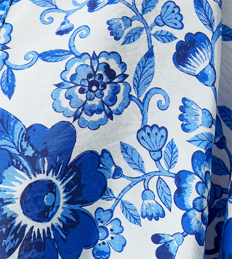 Floral Patterned 3/4 Sleeves Kimono