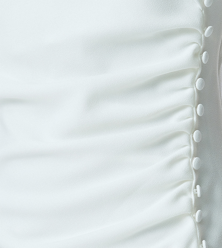 Cowl Neck Ruched Midaxi Dress