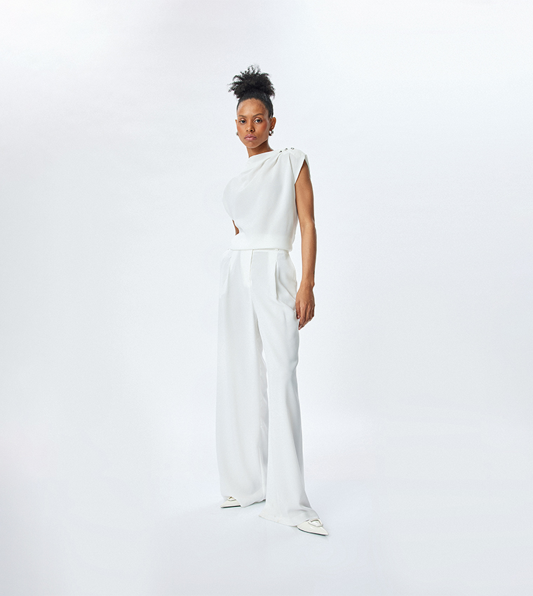 Ruched Cap Sleeves Top