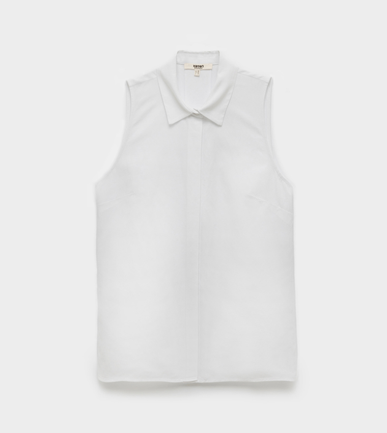 Solid Classic Collar Sleevesless Shirt