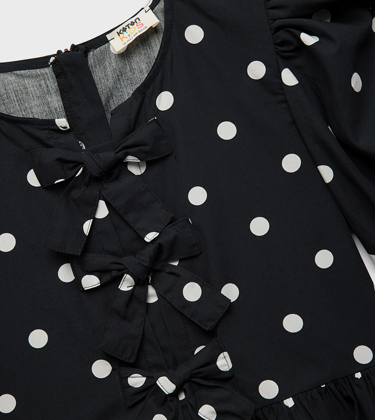 Polka Dot Cotton Fit and Flare Dress