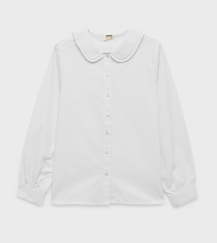 قميص سادة بياقة بيتر بان 