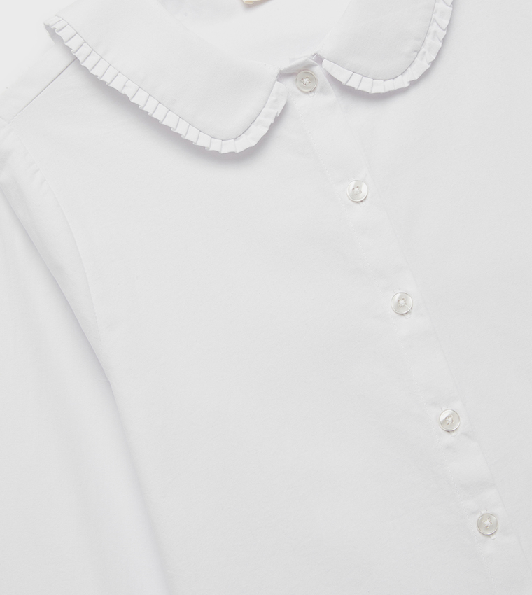 قميص سادة بياقة بيتر بان 