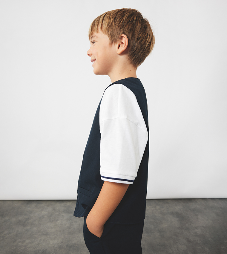Contrast Tipping Crew Neck T-Shirt