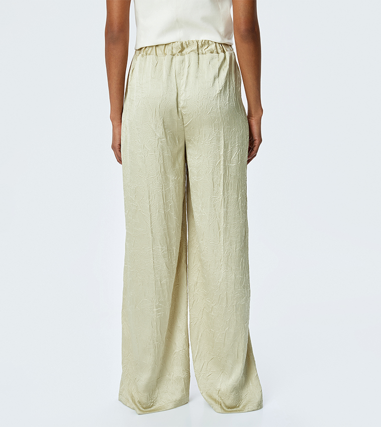 Textured Satin Palazzo Pants
