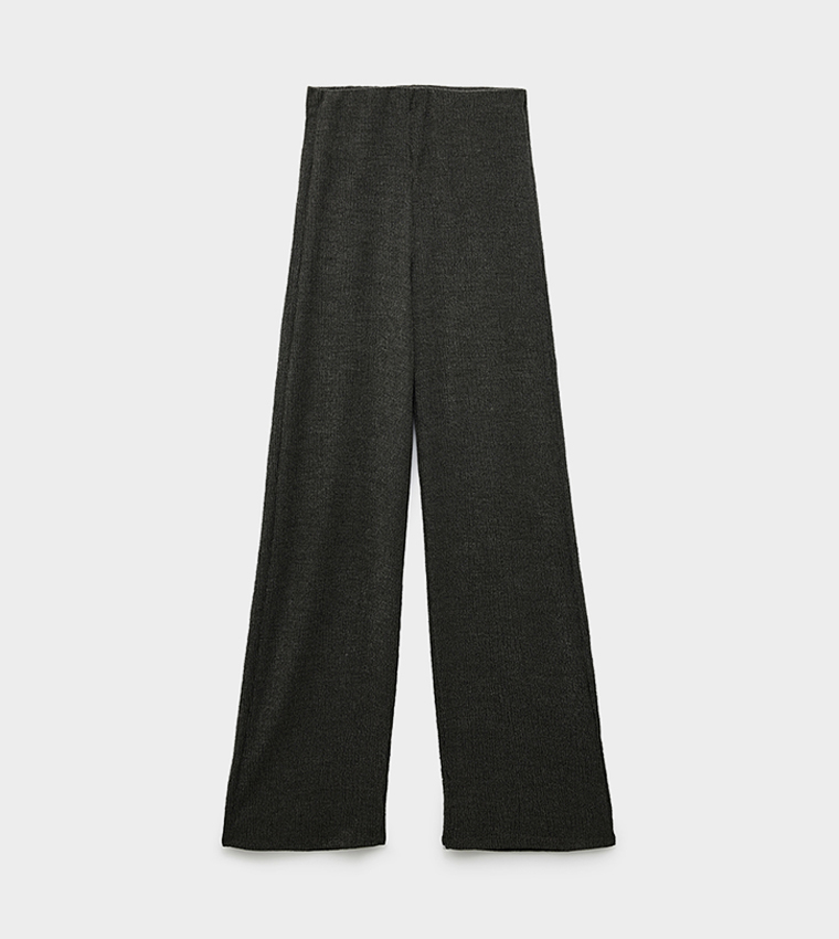 Textured Wide Leg Pants