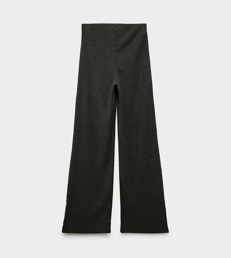 Textured Wide Leg Pants