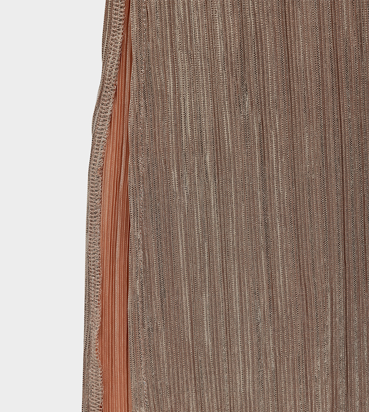 Textured Crew Neck Midi Dress