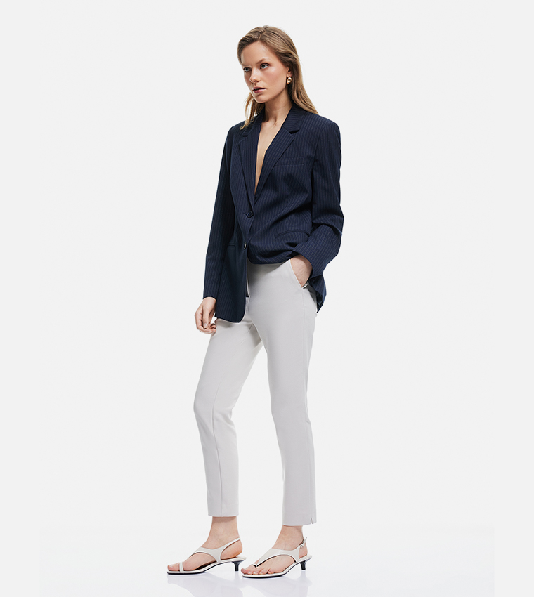 High Waist Cigarette Fit Trousers