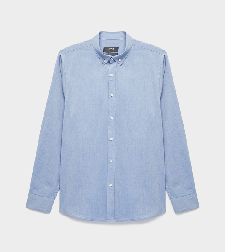 Solid Long Sleeves Oxford Shirt