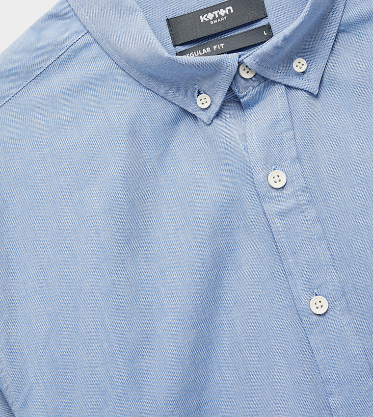 Solid Long Sleeves Oxford Shirt