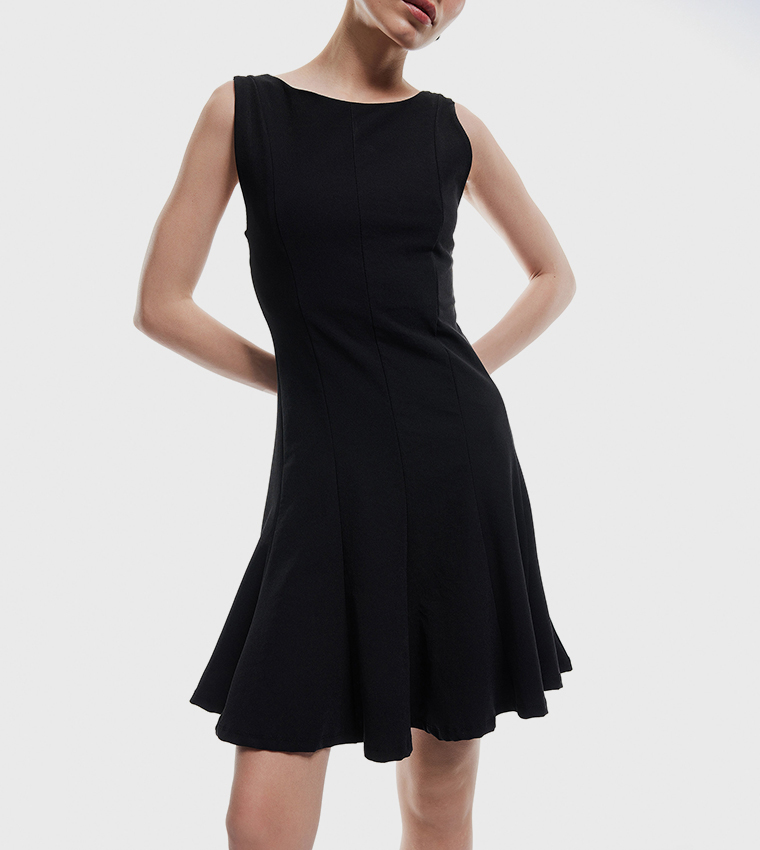 Seam Detail Sleeveless Mini Dress