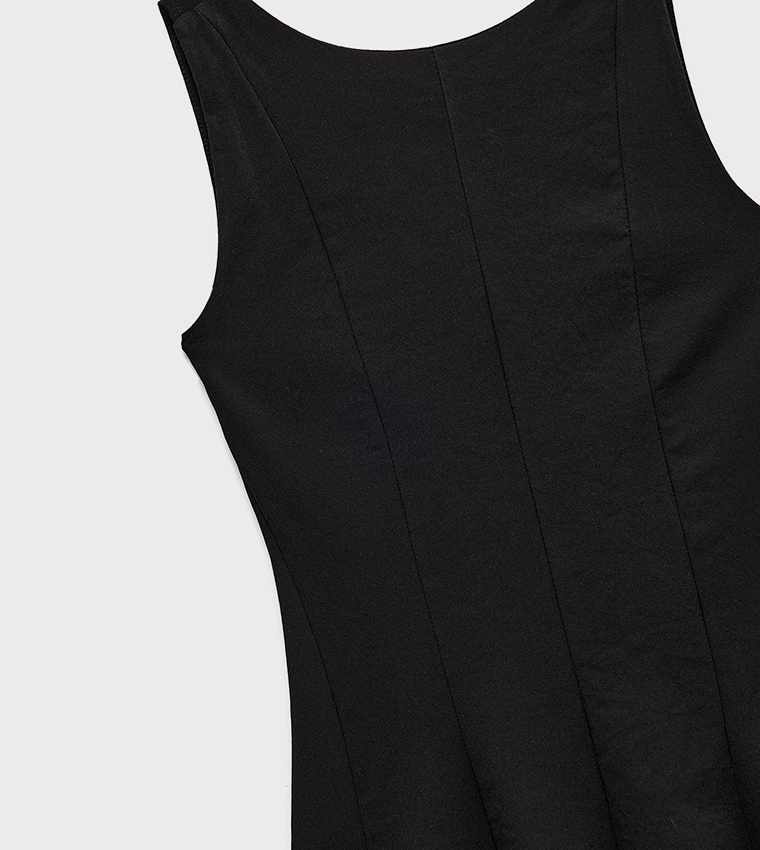 Seam Detail Sleeveless Mini Dress