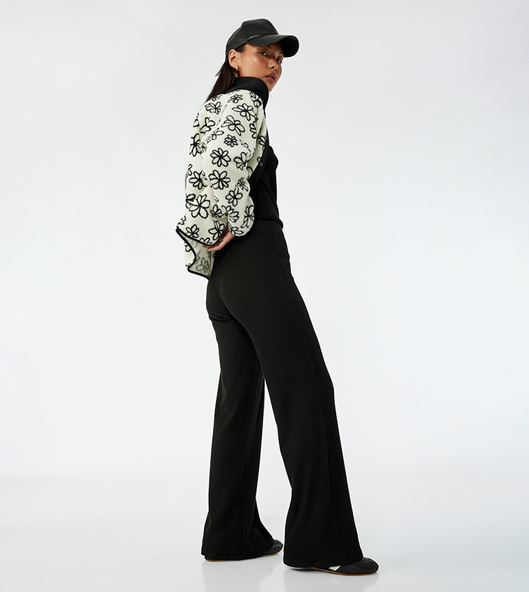 Ribbed Wide Leg Pants