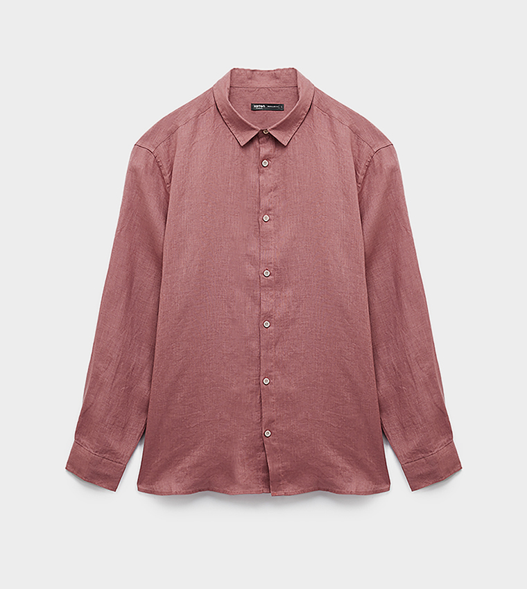 Solid Long Sleeves Linen Shirt