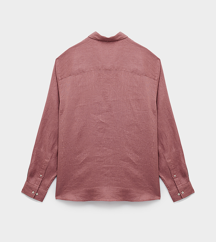 Solid Long Sleeves Linen Shirt
