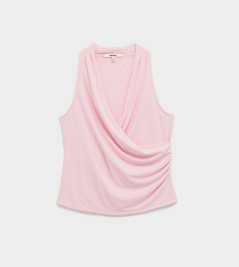 Solid Halterneck Wrap Top
