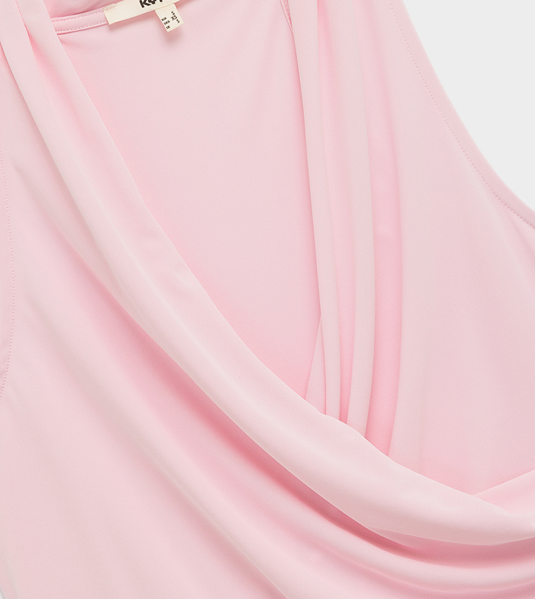 Solid Halterneck Wrap Top