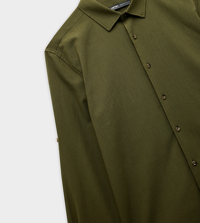 Textured Regular Fit Long Sleeves Shirt