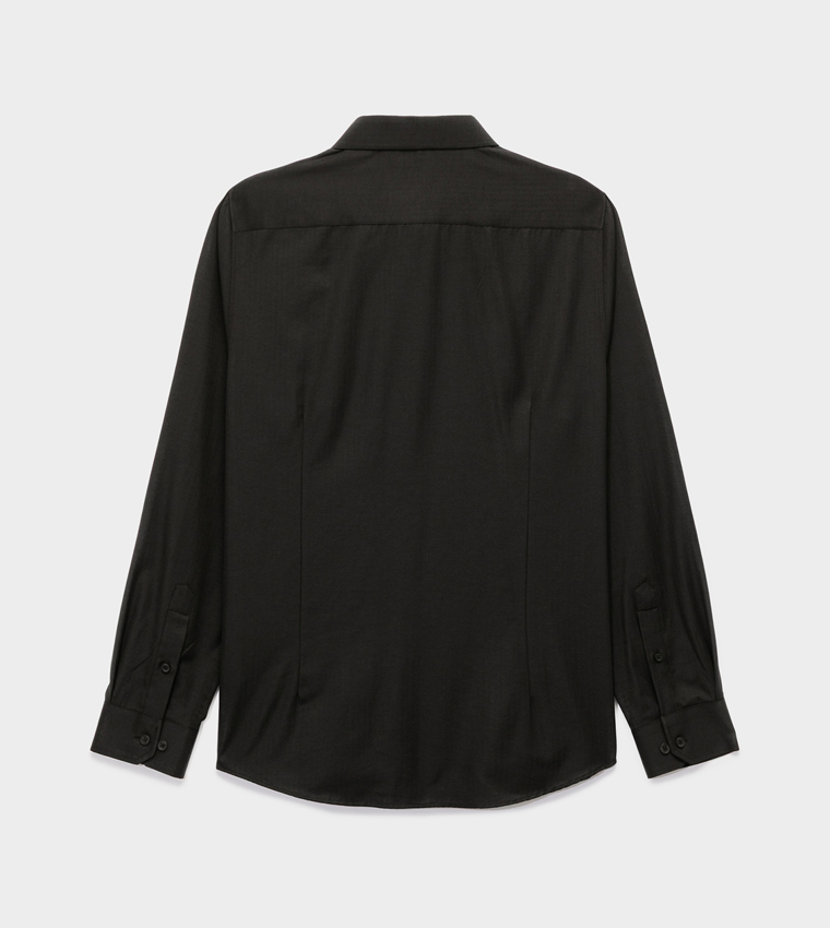 Solid Slim Fit Long Sleeves Shirt
