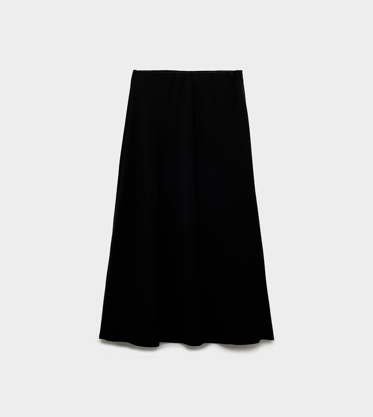 Satin Flared Maxi Skirt