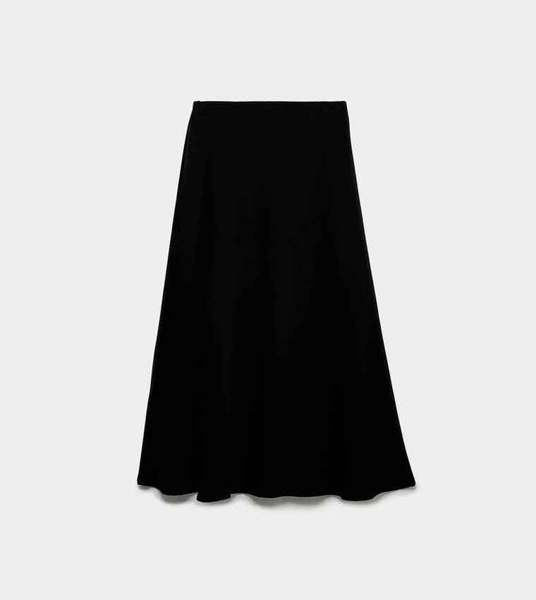 Satin Flared Maxi Skirt