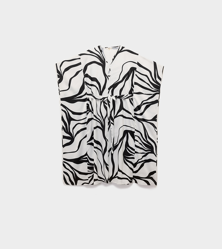 فستان ماكسي ساتان كم قفطان 